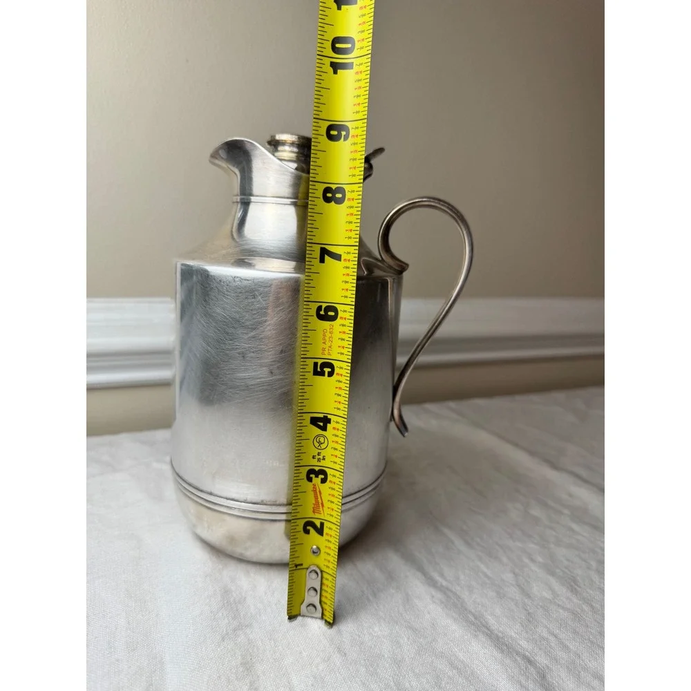 Vintage Mid Century Modern Italian Silver Plated Insulated Barware Pitcher MCM